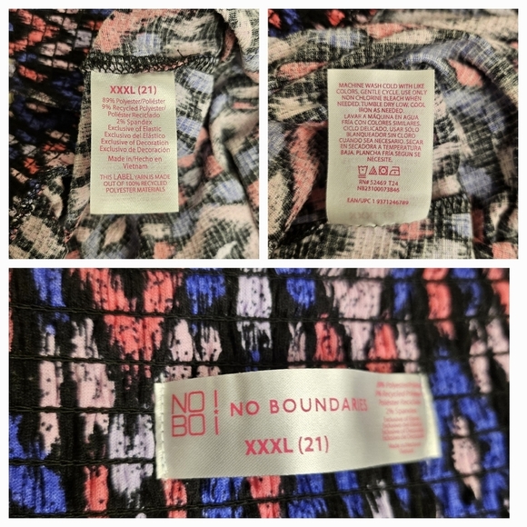 No Boundaries Juniors Multicolored Aztec Fringed Hem Stretchy Spadex XXXL (21) - Picture 5 of 12